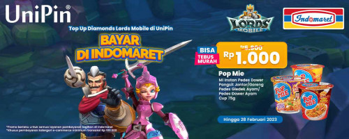 Top Up Diamonds Lords Mobile di UniPin, Tebus Murah POP MIE Pedes Dower Hanya Rp1,000